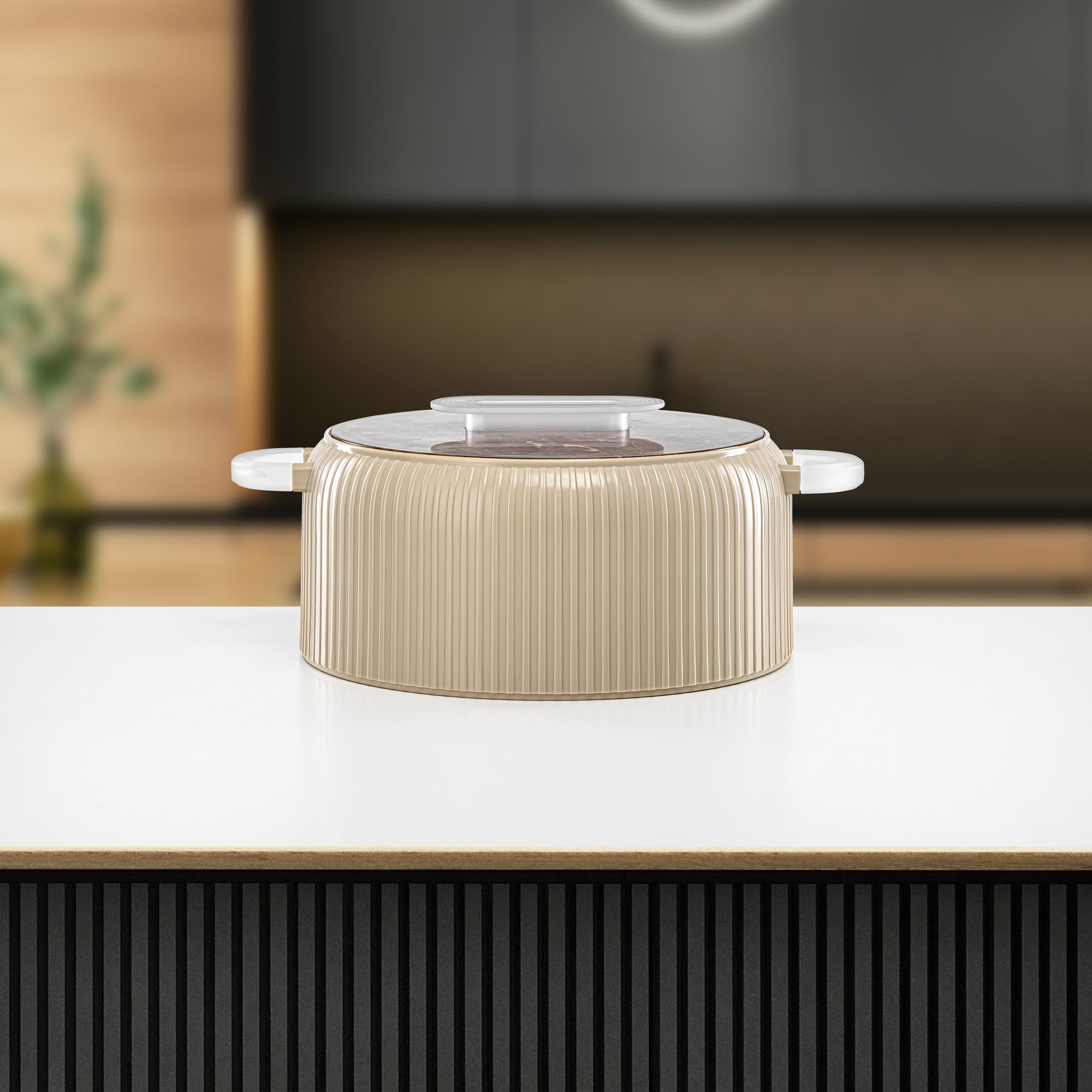 ألمرجان حرارات بلاستيك، مجموعة من 3 قطع، بيج وثلجي، 2000 مل + 4000 مل + 6500 مل (EK-200/400/650 BR/FA) أدوات تقديم رمضان