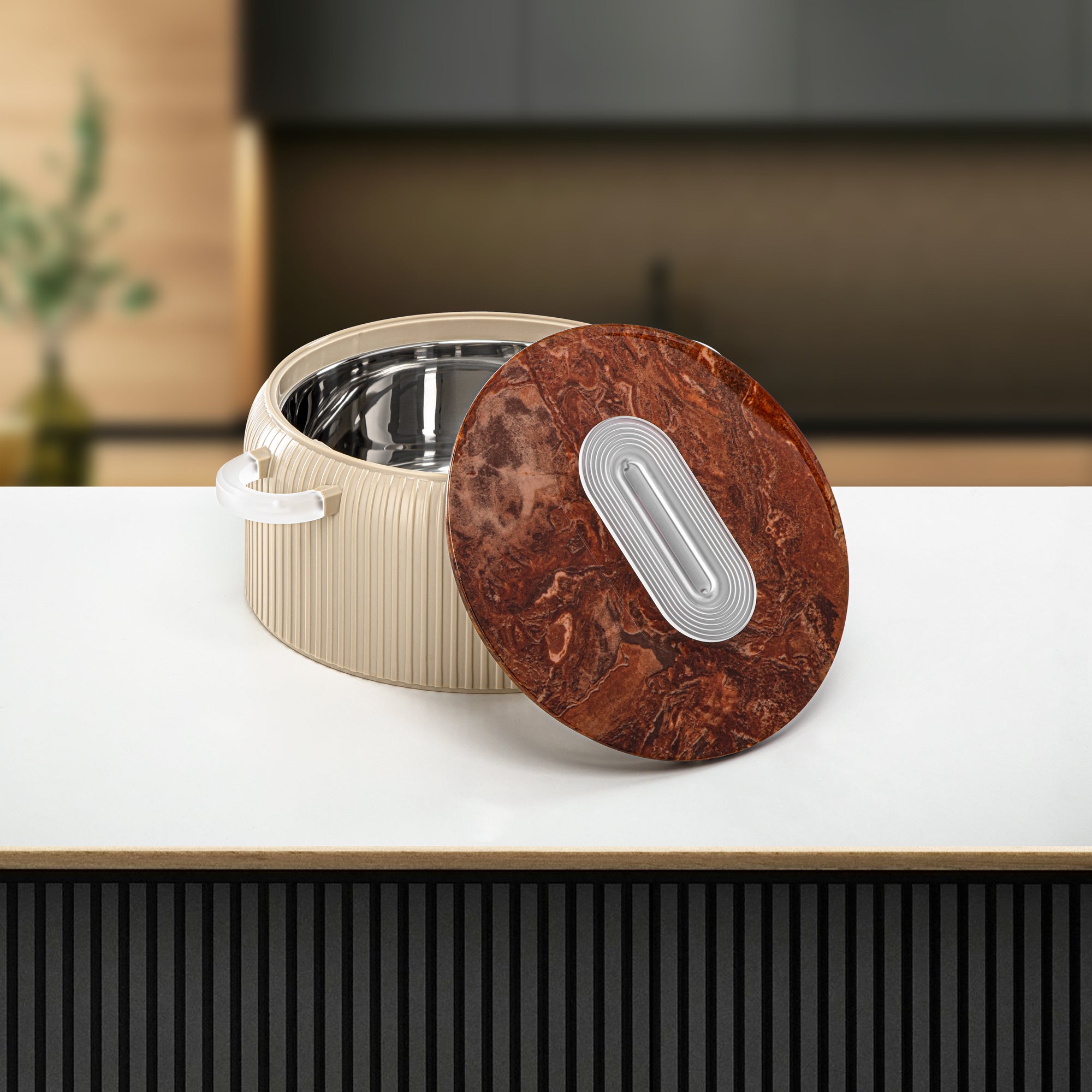 ألمرجان حرارات بلاستيك، مجموعة من 3 قطع، بيج وثلجي، 2000 مل + 4000 مل + 6500 مل (EK-200/400/650 BR/FA) أدوات تقديم رمضان