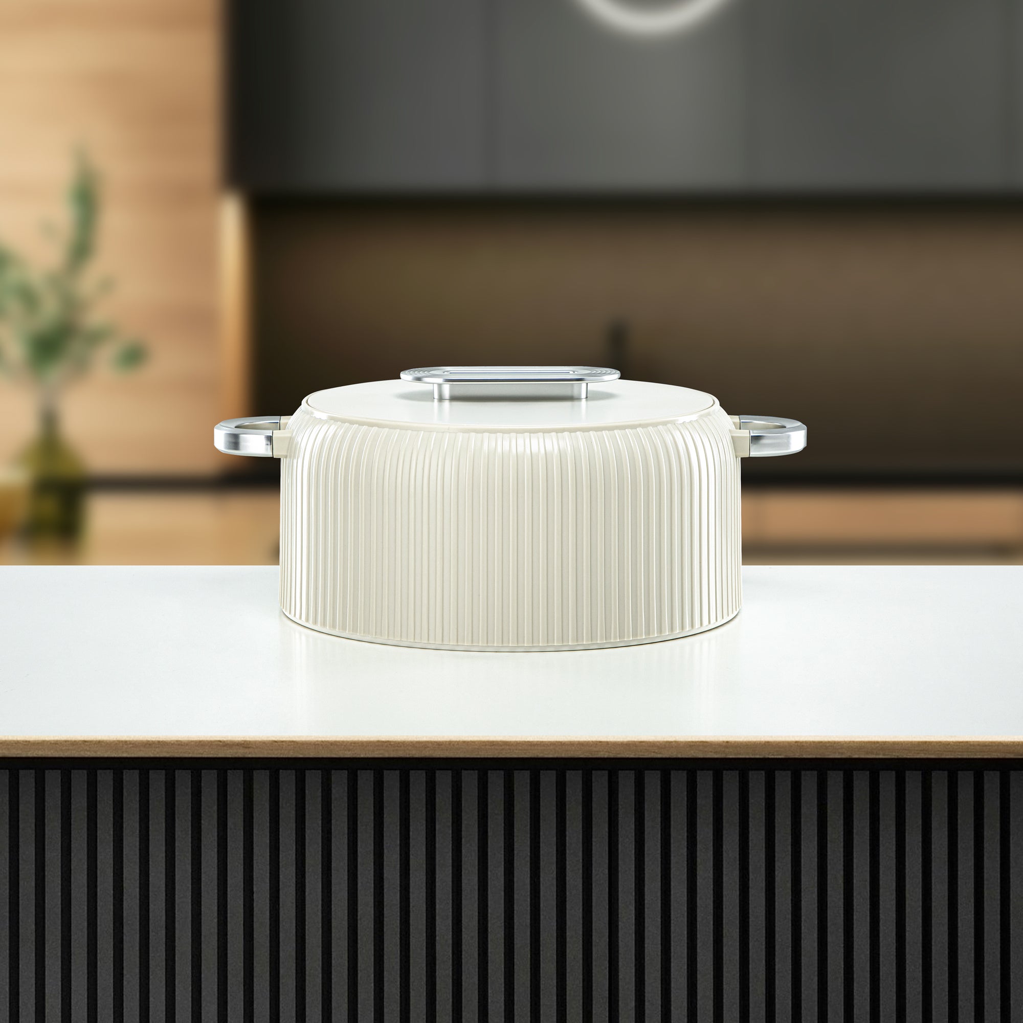 ألمرجان حرارات بلاستيك، مجموعة من 3 قطع، عاجي وفضي، 2000 مل + 4000 مل + 6500 مل (EK-200/400/650 MIV/MC) أدوات تقديم رمضان