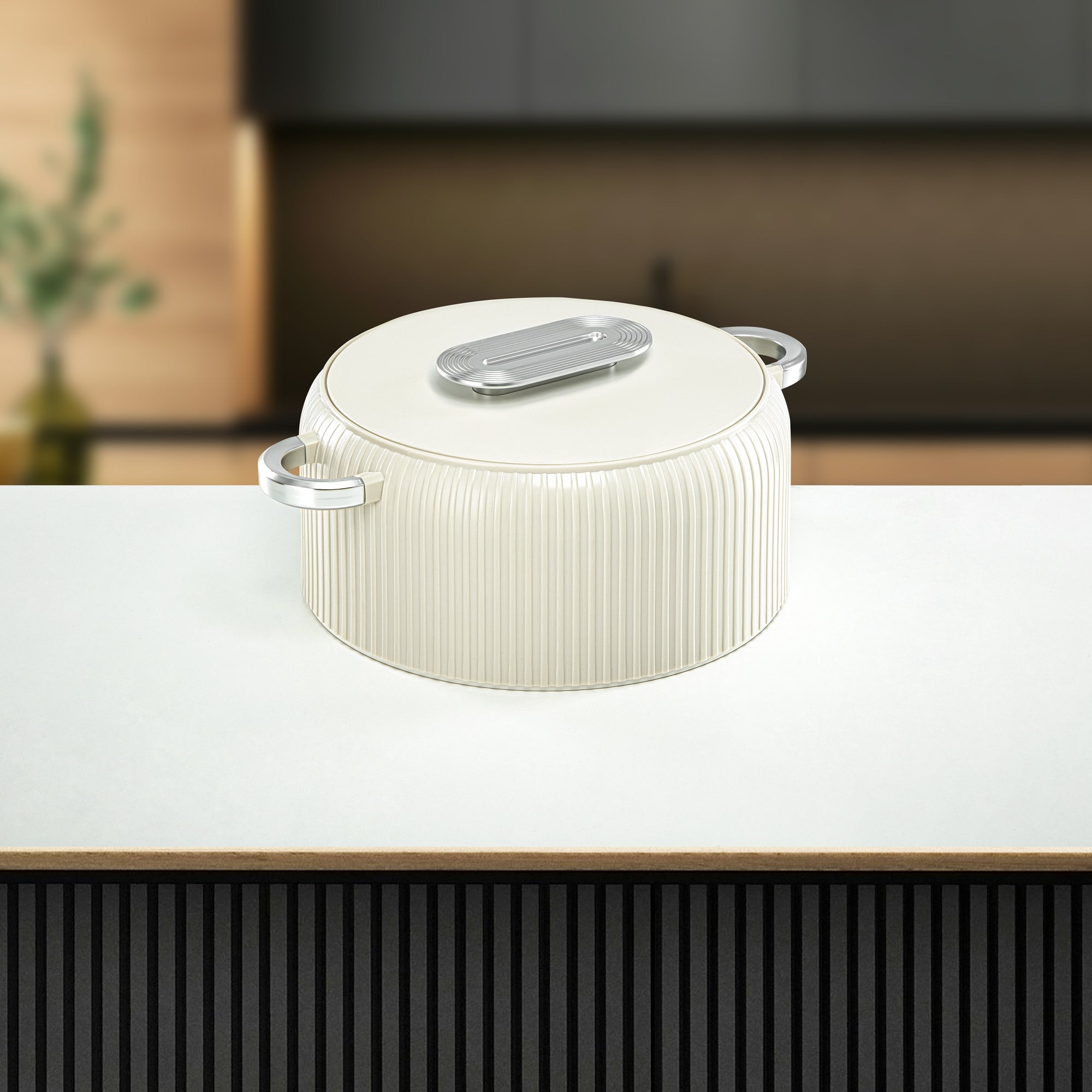 ألمرجان حرارات بلاستيك، مجموعة من 3 قطع، عاجي وفضي، 2000 مل + 4000 مل + 6500 مل (EK-200/400/650 MIV/MC) أدوات تقديم رمضان