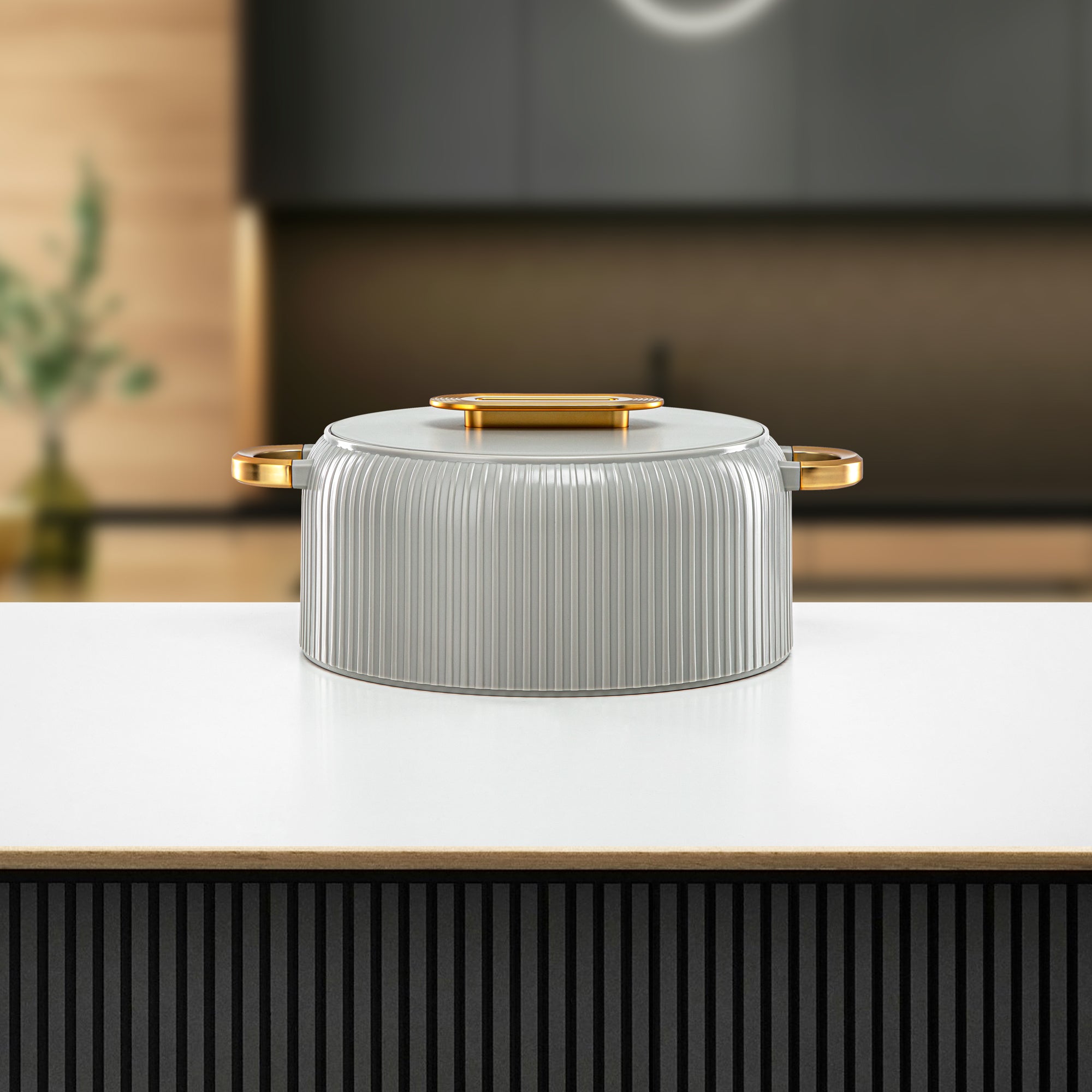 ألمرجان حرارات بلاستيك، مجموعة من 3 قطع، رمادي فاتح وذهبي، 2000 مل + 4000 مل + 6500 مل (EK-200/400/650 MSG/MG) أدوات تقديم رمضان