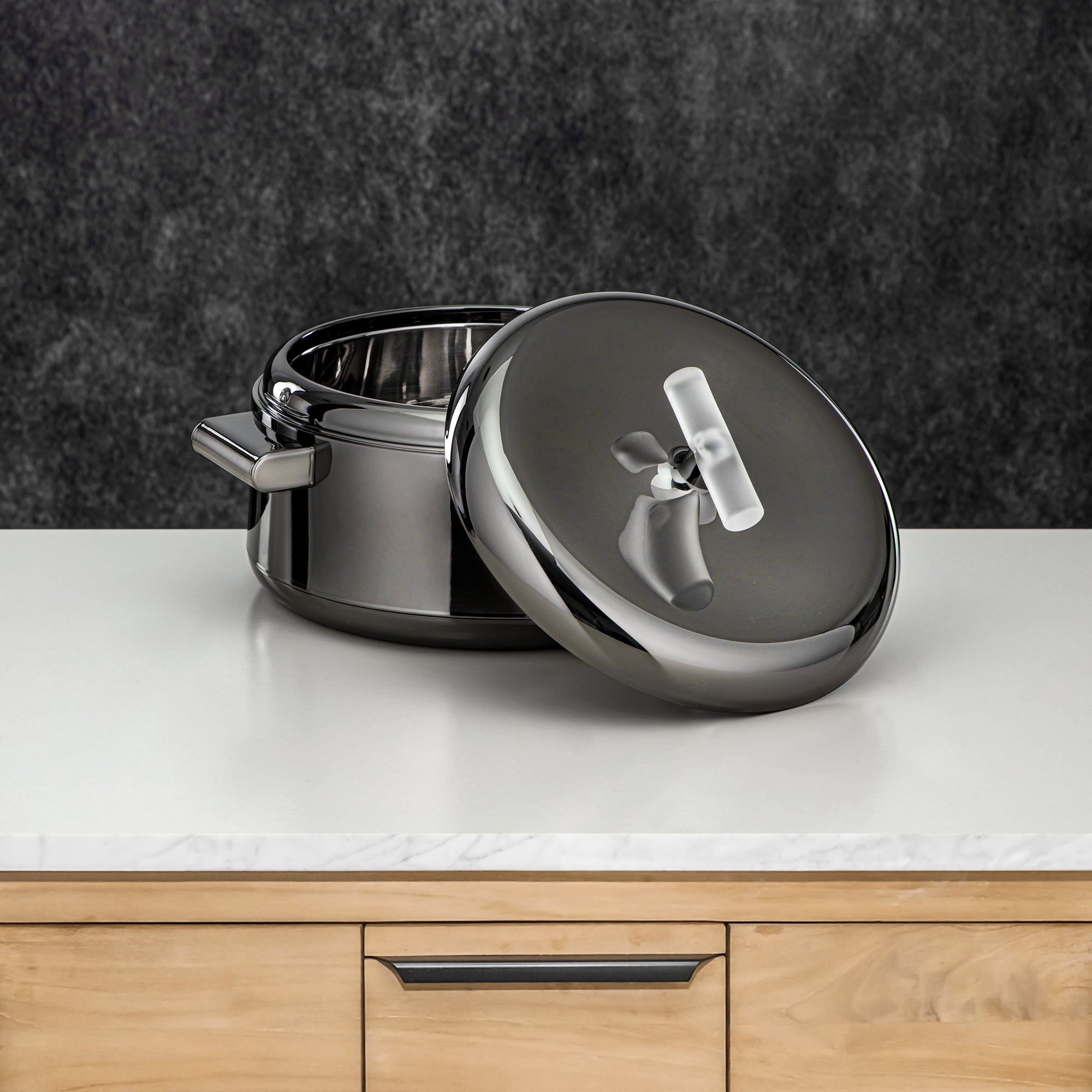 Almarjan Hot Pot Set ABS 1L, 2.5L, 3L Gun black & frost (EL-100/250/300 GBL/FA)