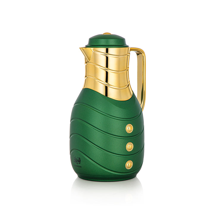Almarjan 2 Pieces Vacuum Flask Set Green & Gold - FG203AB-100 MTGR/G