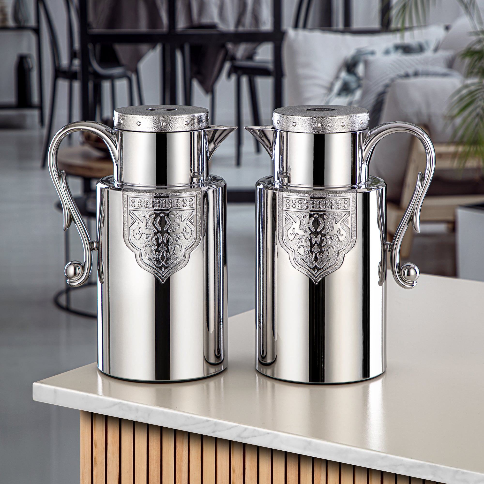 Almarjan 2 Pieces Vacuum Flask Set Silver - FG207 AB-100 ALL C