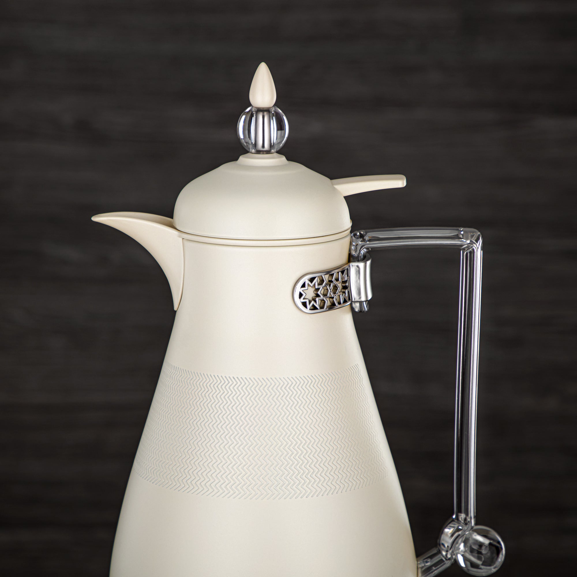 ألمرجان طقم ترامس، زر ضغط، 0.7 لتر + 1 لتر، أبيض غير لامع وشفاف (FG803A-070/100 MP/TR) - أطقم ترمس أنيقة