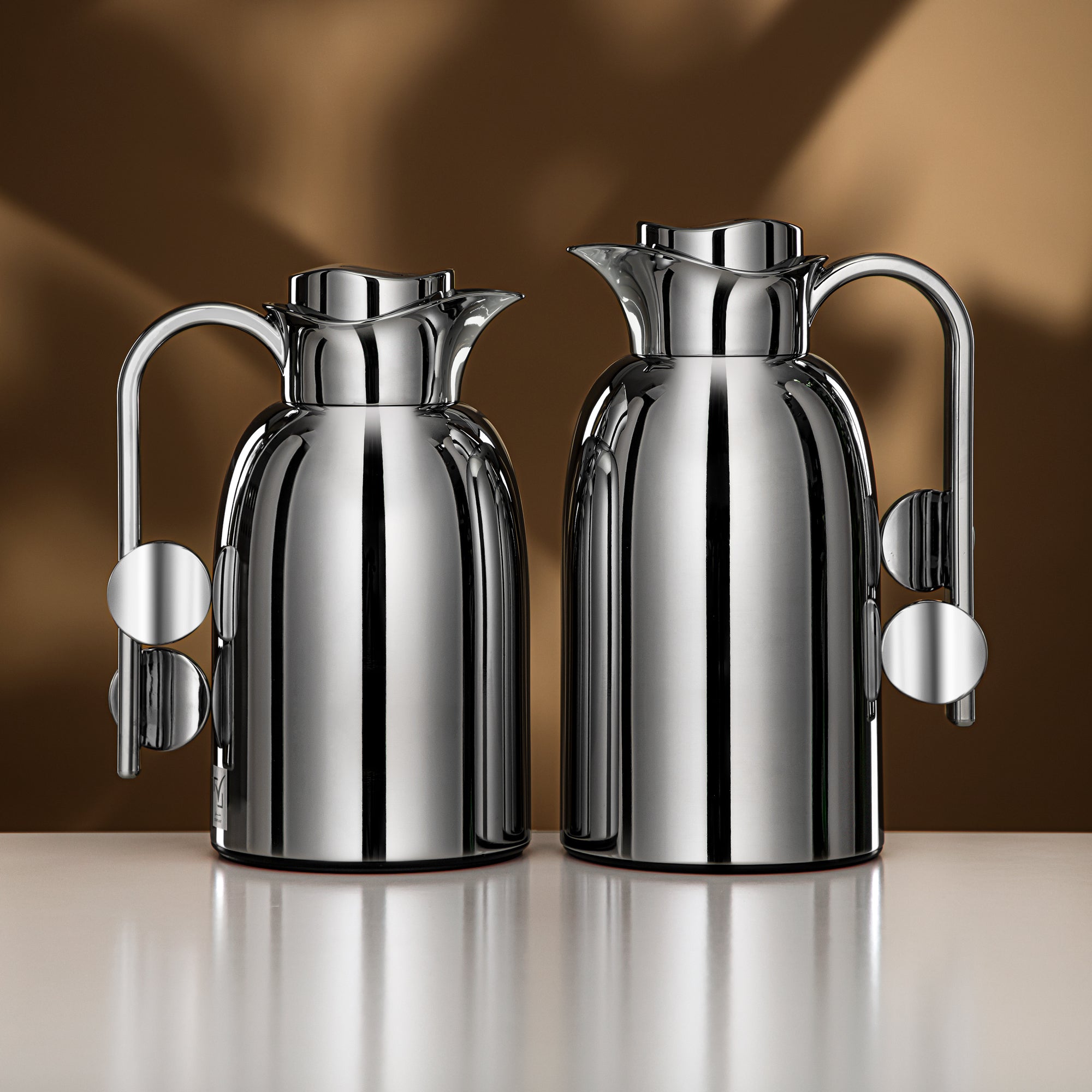 Almarjan Vacuum Flask Set 0.7L + 1L Silver