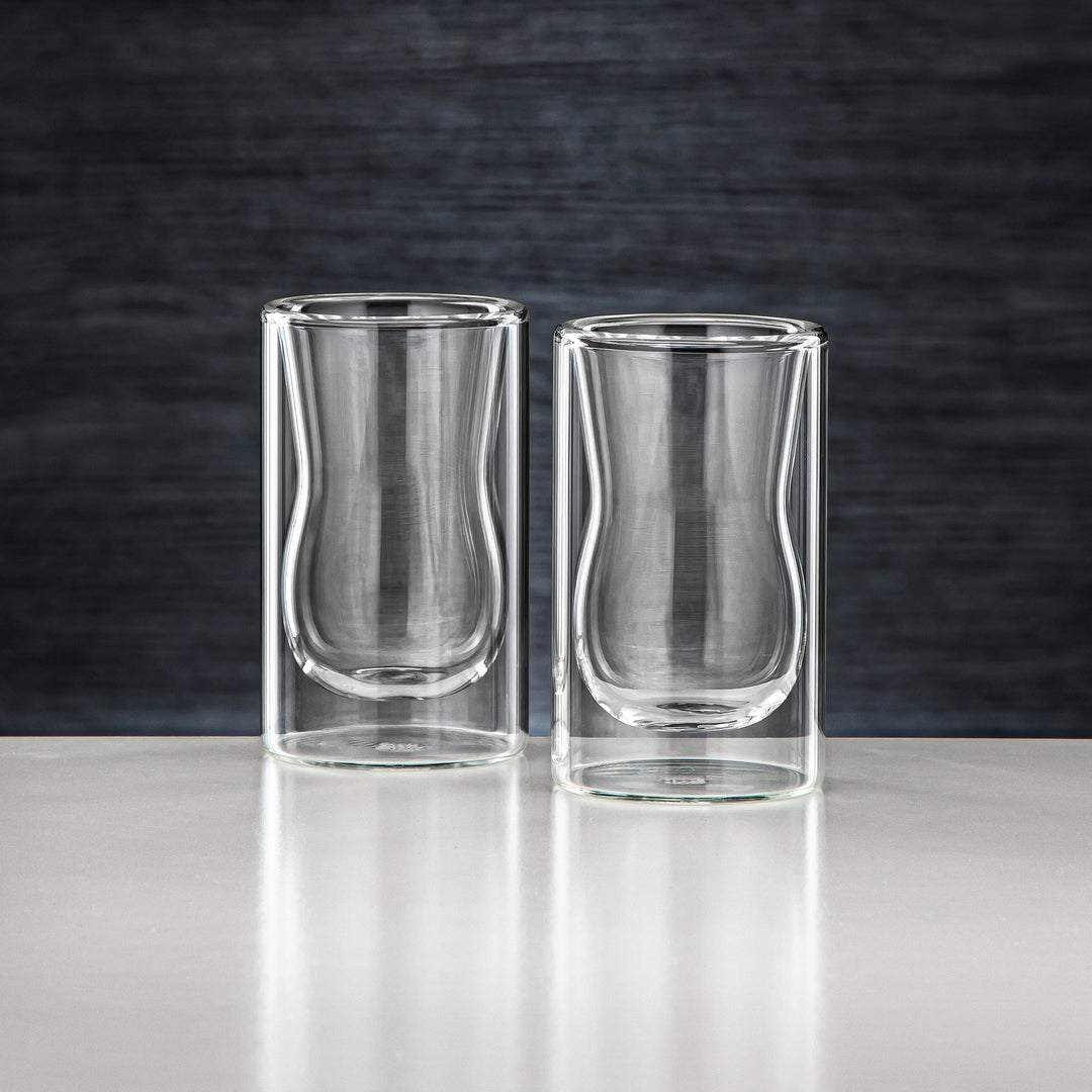 Almarjan 6 Pieces Double Wall Glass Tea Cup - GLS0010102