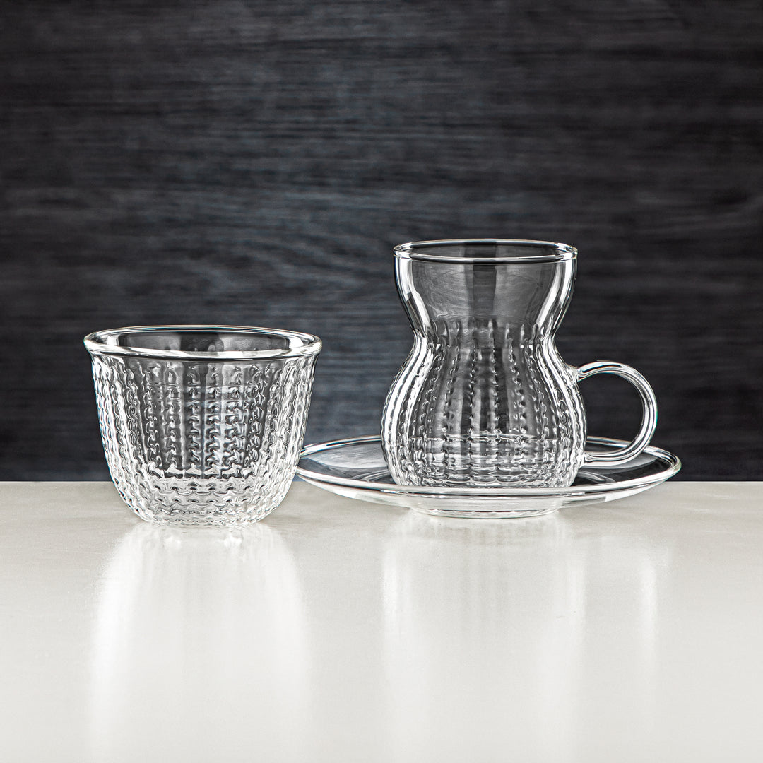 Almarjan 18 Pieces Borosilicate Glass Tea Set - GLS0010107