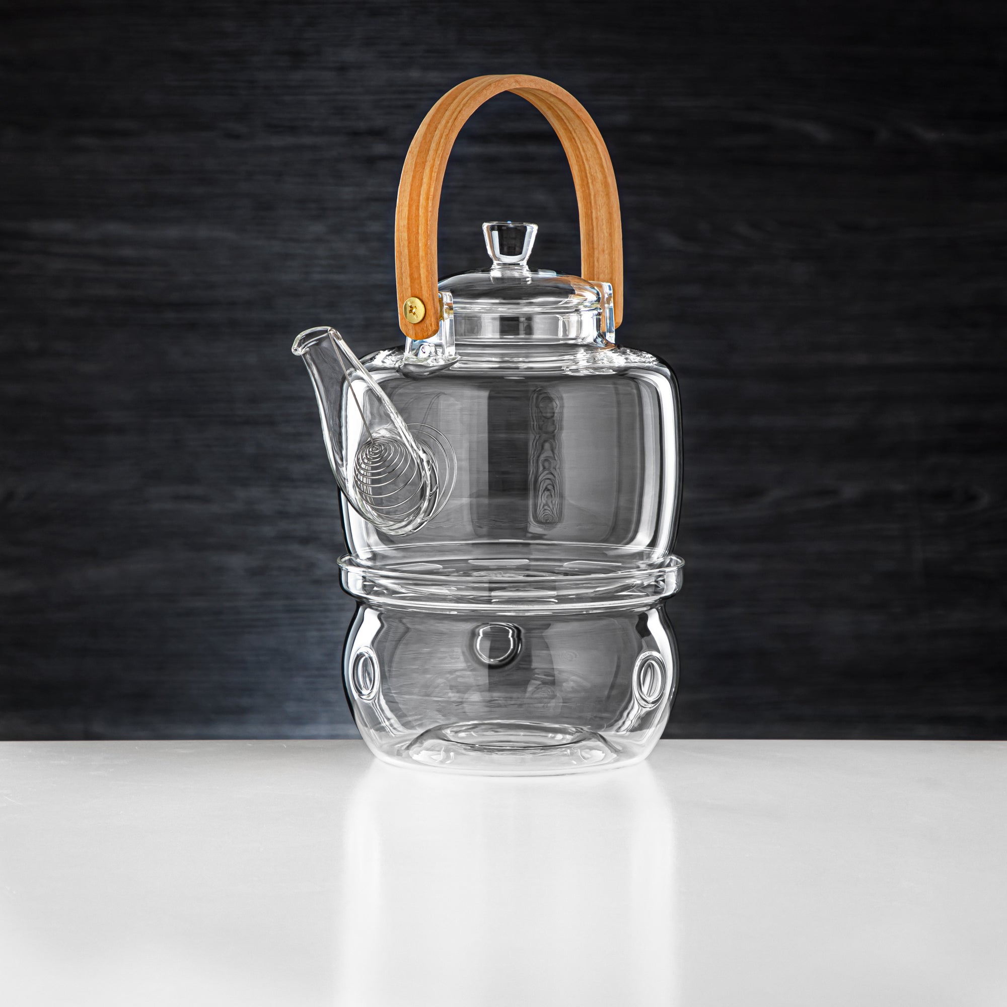 Almarjan 0.7 Liter Borosilicate Glass Tea Kettle & Warmer - GLS0010110