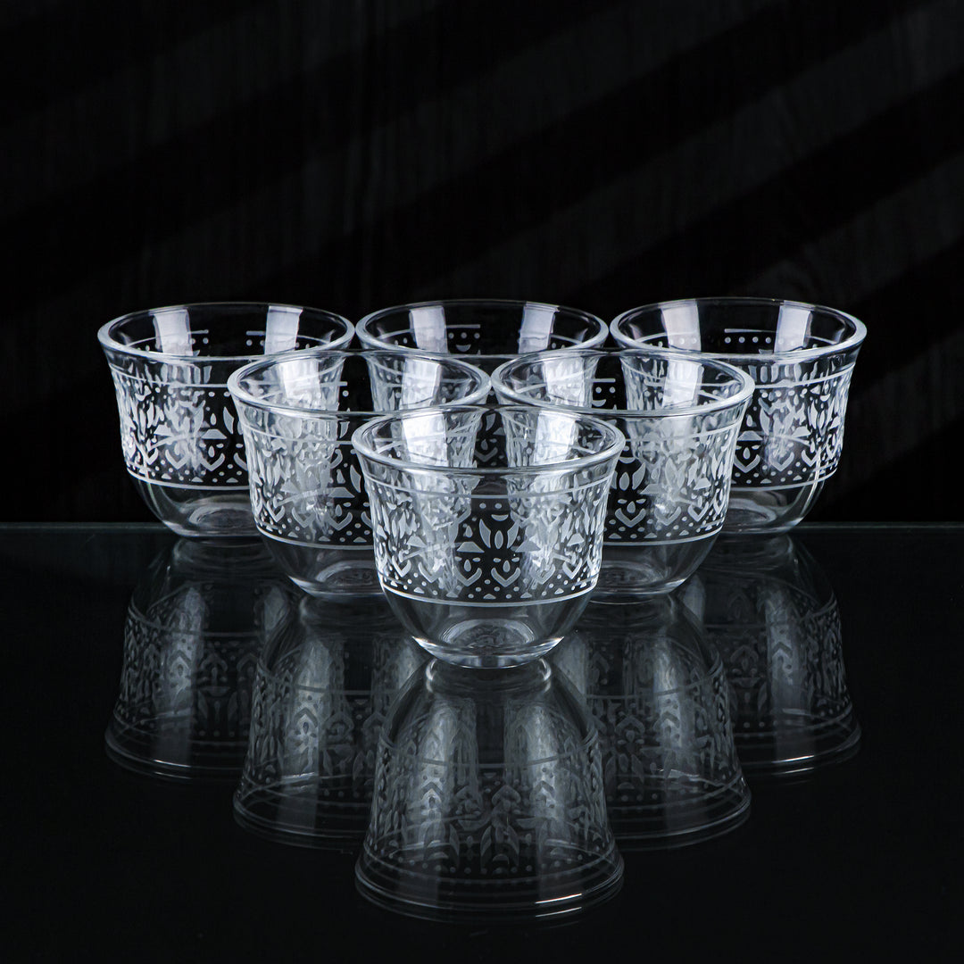 Almarjan 6 Pieces Folk Collection Glass Cawa Cup - GLS2630001