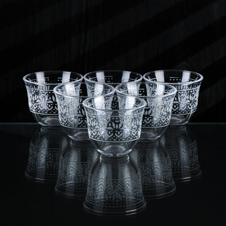 Almarjan 6 Pieces Folk Collection Glass Cawa Cup - GLS2630001
