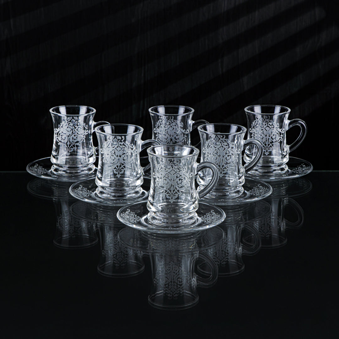 Almarjan 6 Pieces Arch Collection Glass Tea Cup - GLS2630005