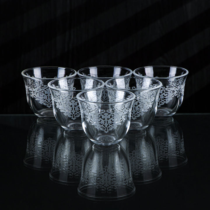 Almarjan 18 Pieces Arch Collection Glass Tea & Coffee Set - GLS2630006