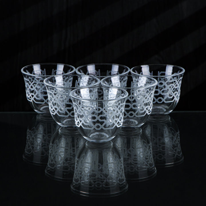 Almarjan 6 Pieces Mosaic Collection Glass Cawa Cup - GLS2630007