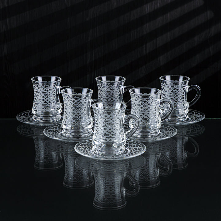 Almarjan 6 Pieces Mosaic Collection Glass Tea Cup - GLS2630008