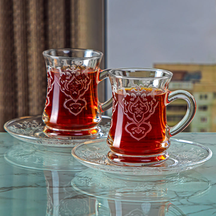Almarjan 6 Pieces Dome Collection Glass Tea Cup - GLS2630011