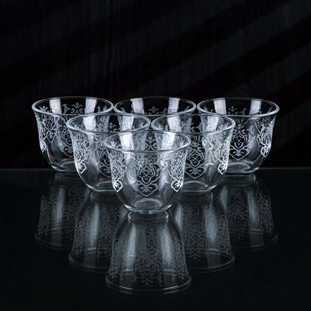 Almarjan 18 Pieces Dome Collection Glass Tea & Coffee Set - GLS2630012