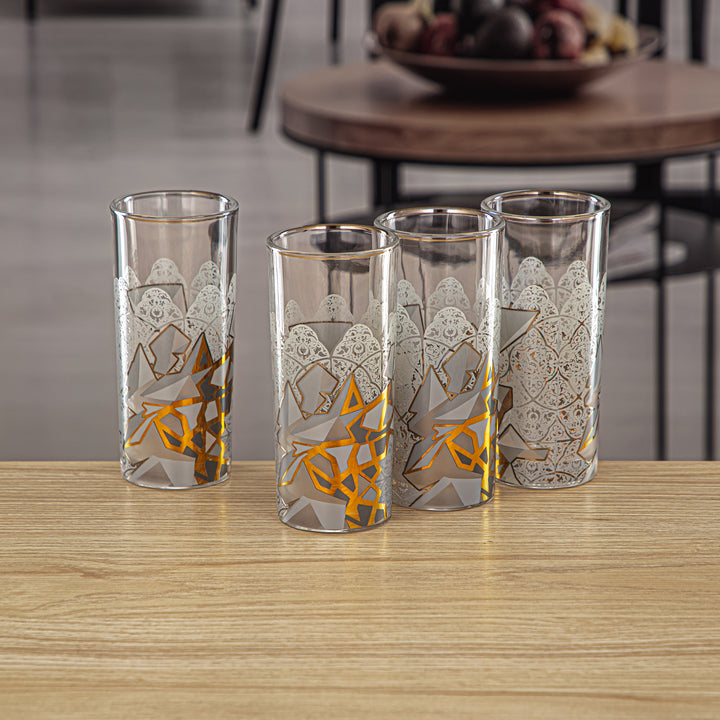 Almarjan 4 Pieces Fonon Collection Glass Cup - 1235