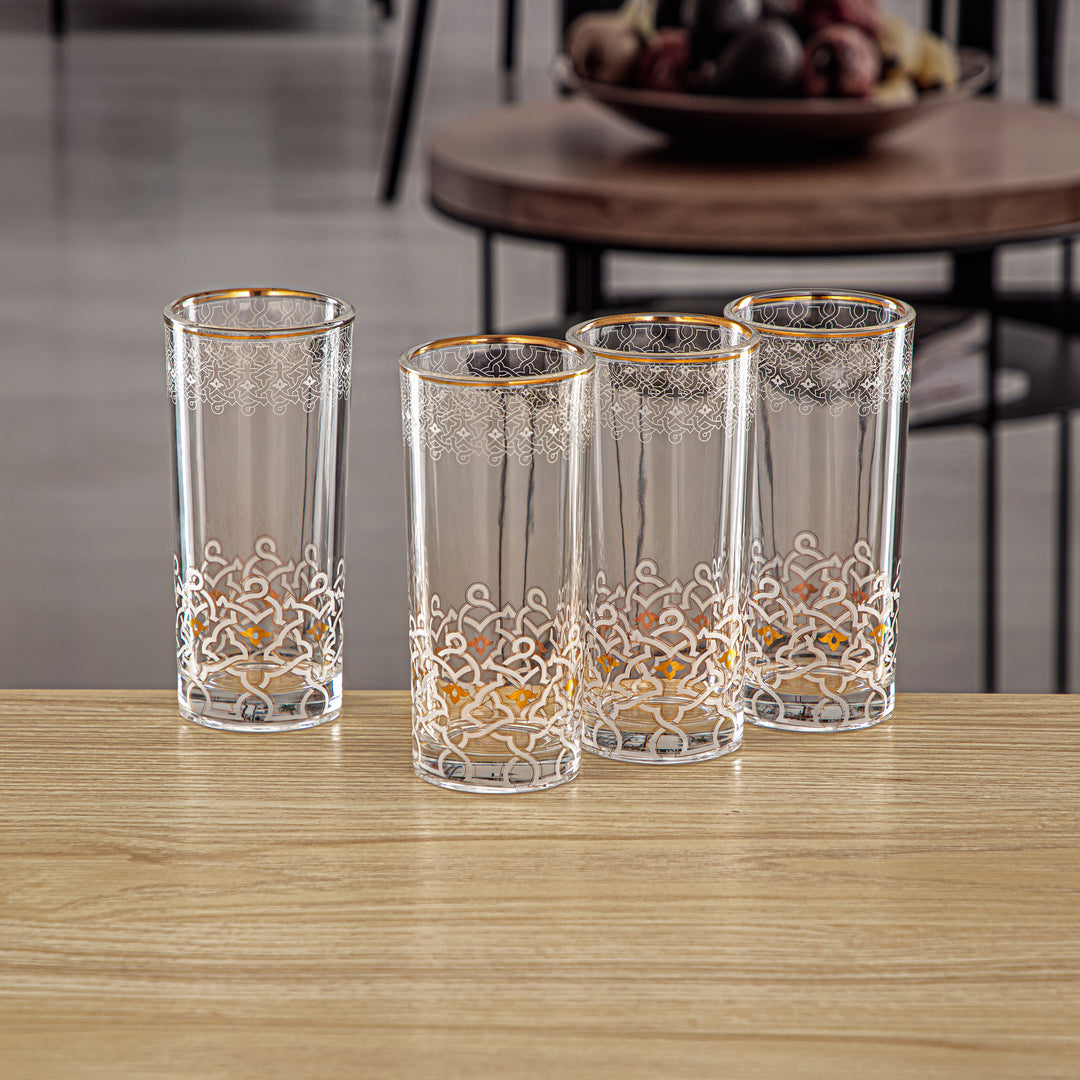 Almarjan 4 Pieces Fonon Collection Glass Cup - 2494