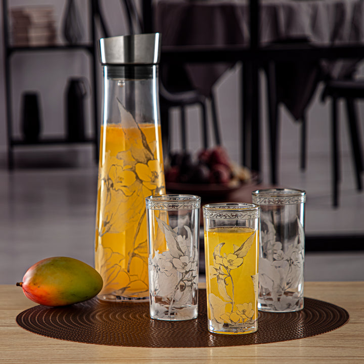 Almarjan 4 Pieces Fonon Collection Glass Cup - 8588