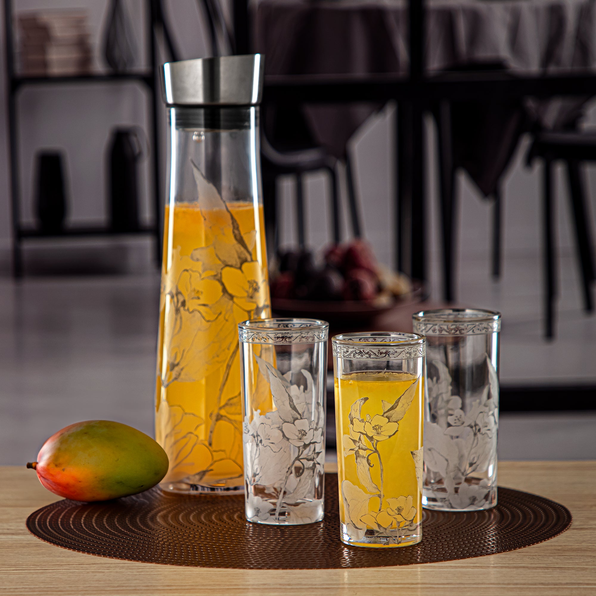 Almarjan 4 Pieces Fonon Collection Glass Cup - 8588