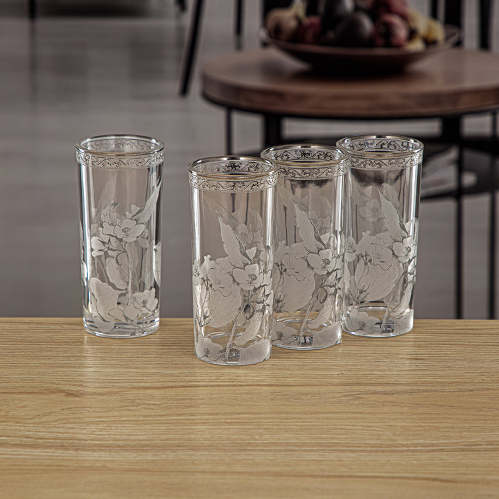 Almarjan 4 Pieces Fonon Collection Glass Cup - 8588