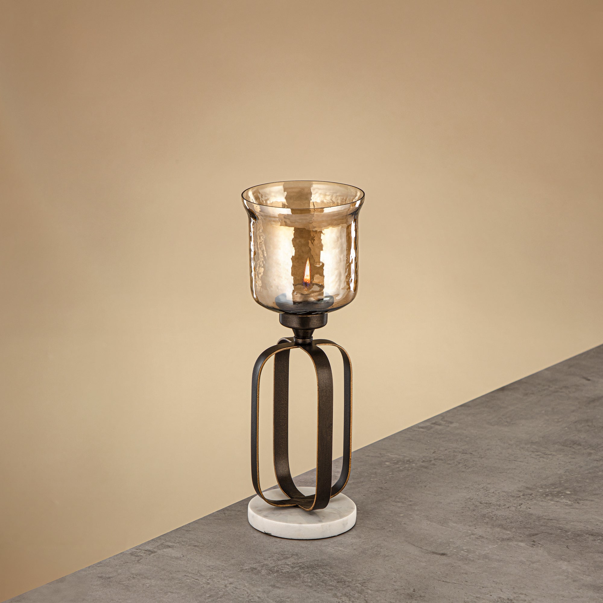 حامل شموع المرجان 32 سم برونزي داكن