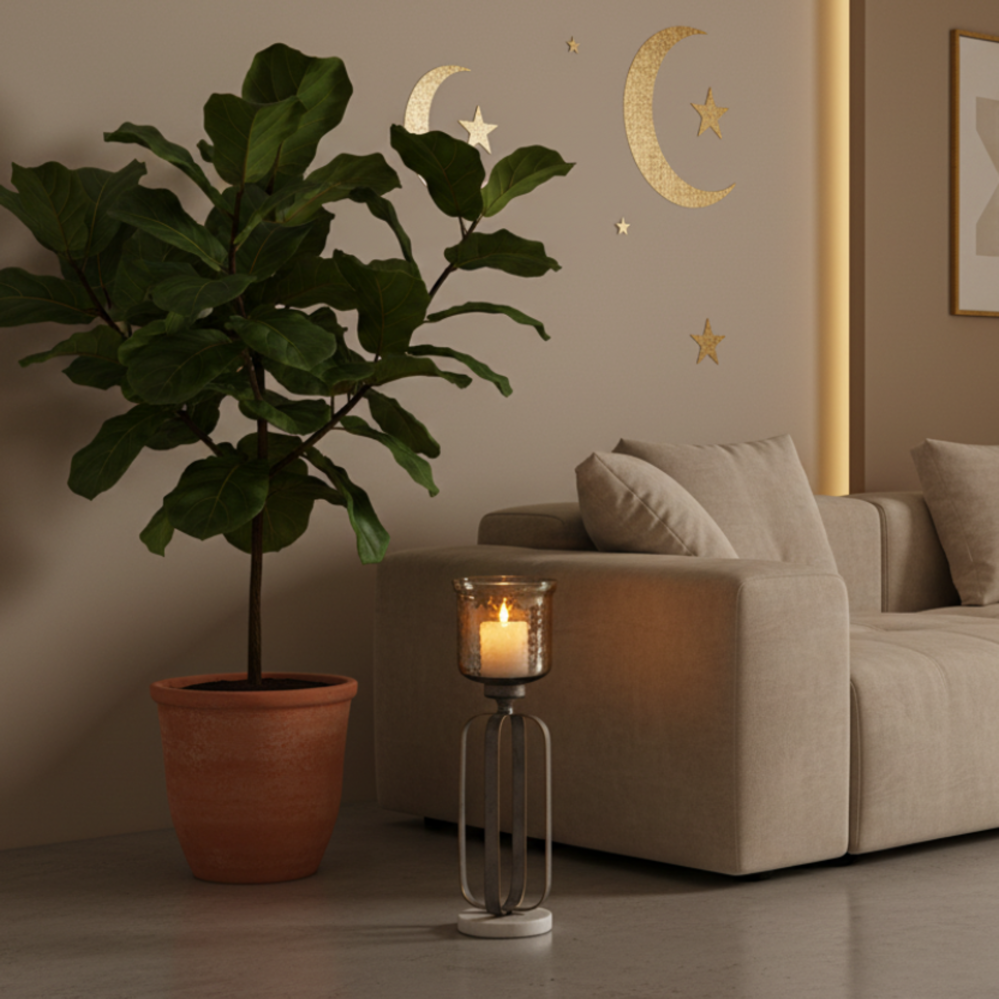 حامل شموع المرجان 37 سم فضي