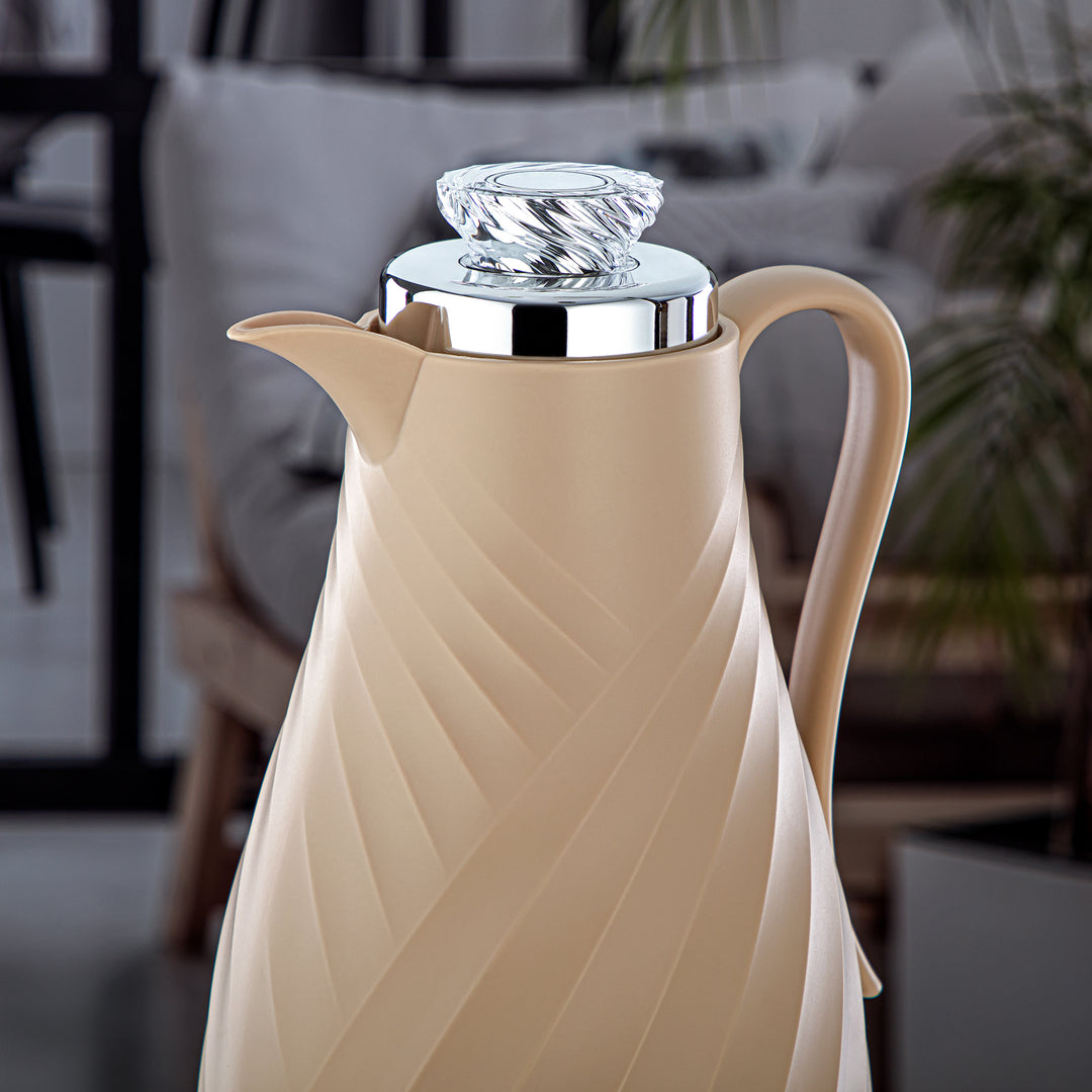 Almarjan 2 Pieces Vacuum Flask Set Beige & Silver - GT109-070/100 BG/C