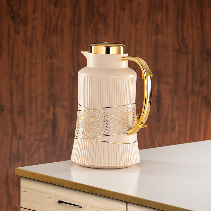 Almarjan 2 Pieces Vacuum Flask Set Beige & Gold - GT112AB-100 BG/G