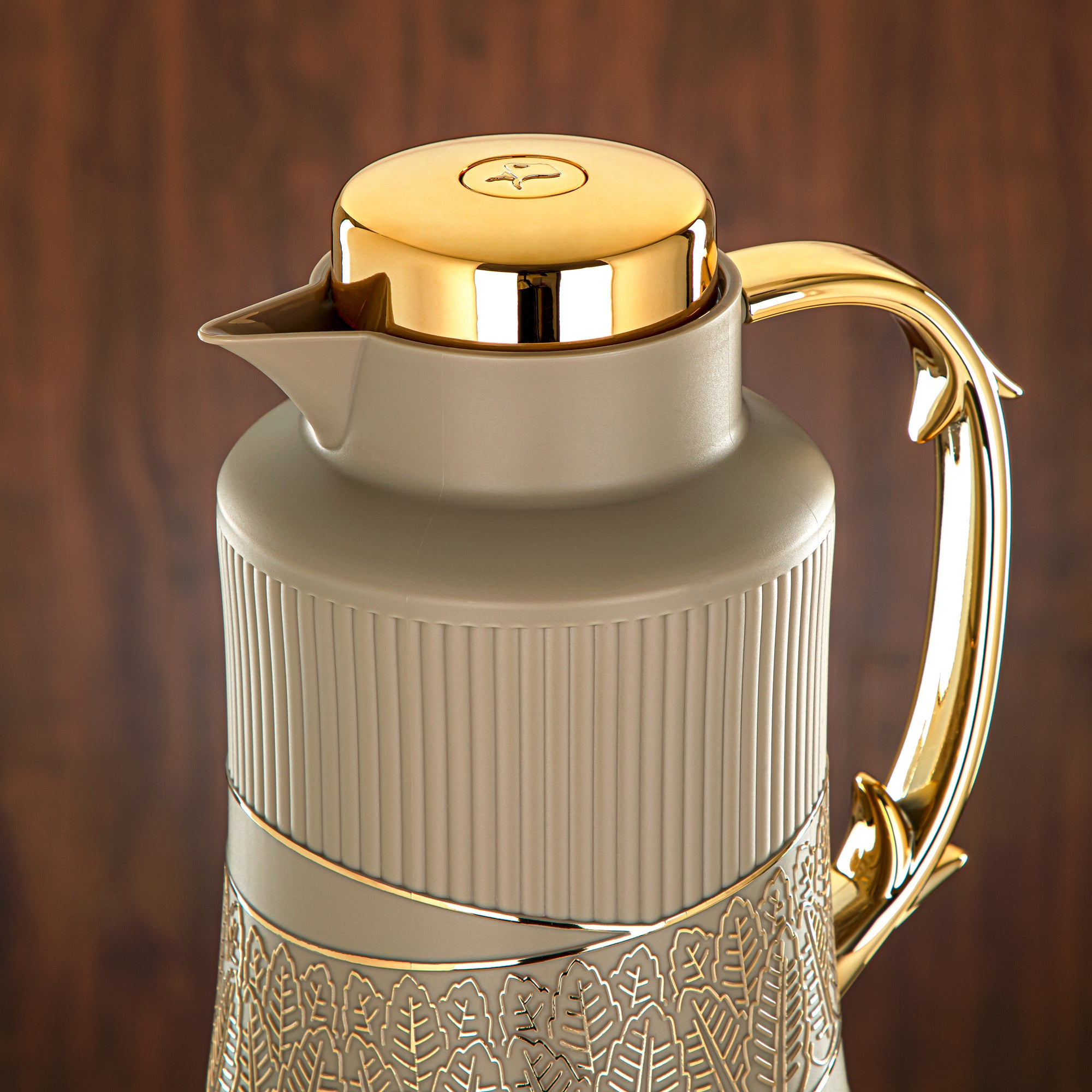 Almarjan 2 Pieces Vacuum Flask Set Khaki & Gold - GT112AB-100 NRM/G