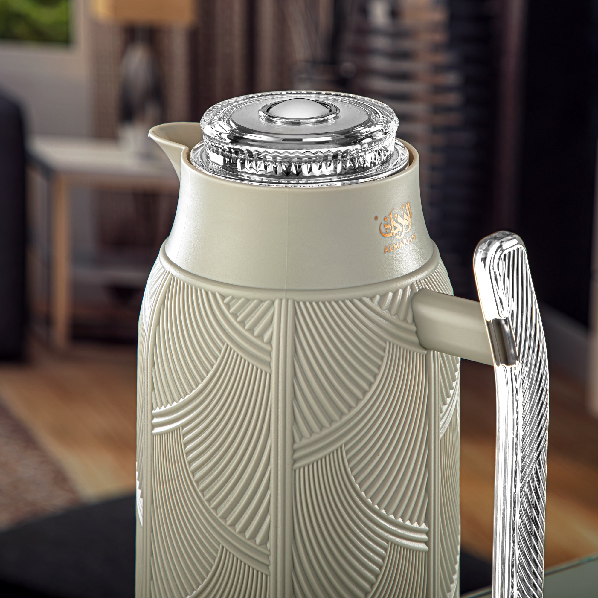 Almarjan 1 Liter Vacuum Flask Stone & Silver - GT113-100 SG/C