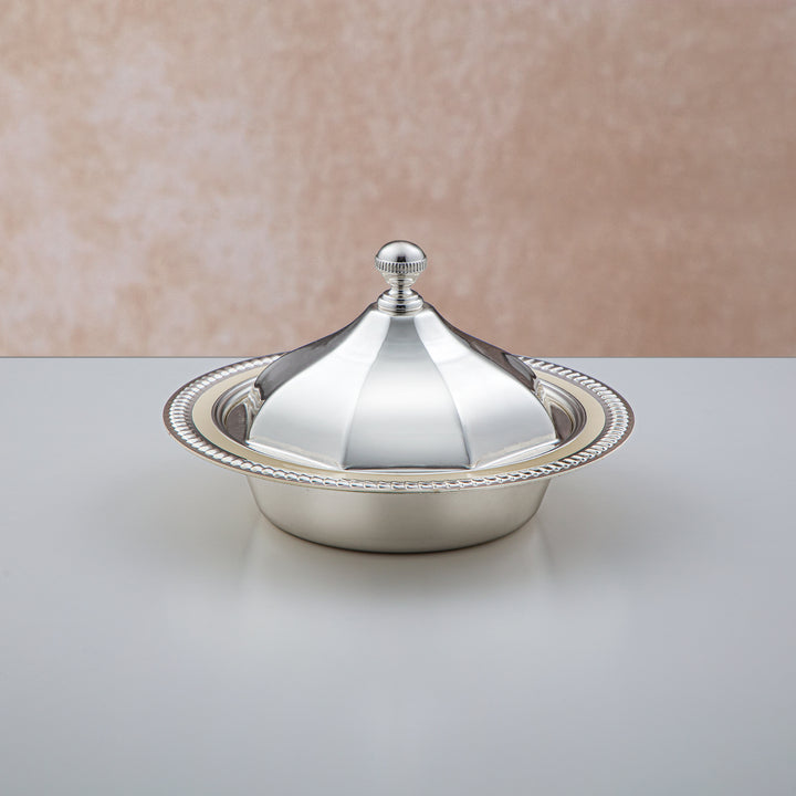 Almarjan 18 CM Date Bowl With Cover Silver - HT2305024