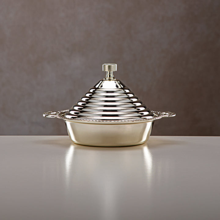 Almarjan 15.5 CM Date Bowl With Cover Silver - HT2305027