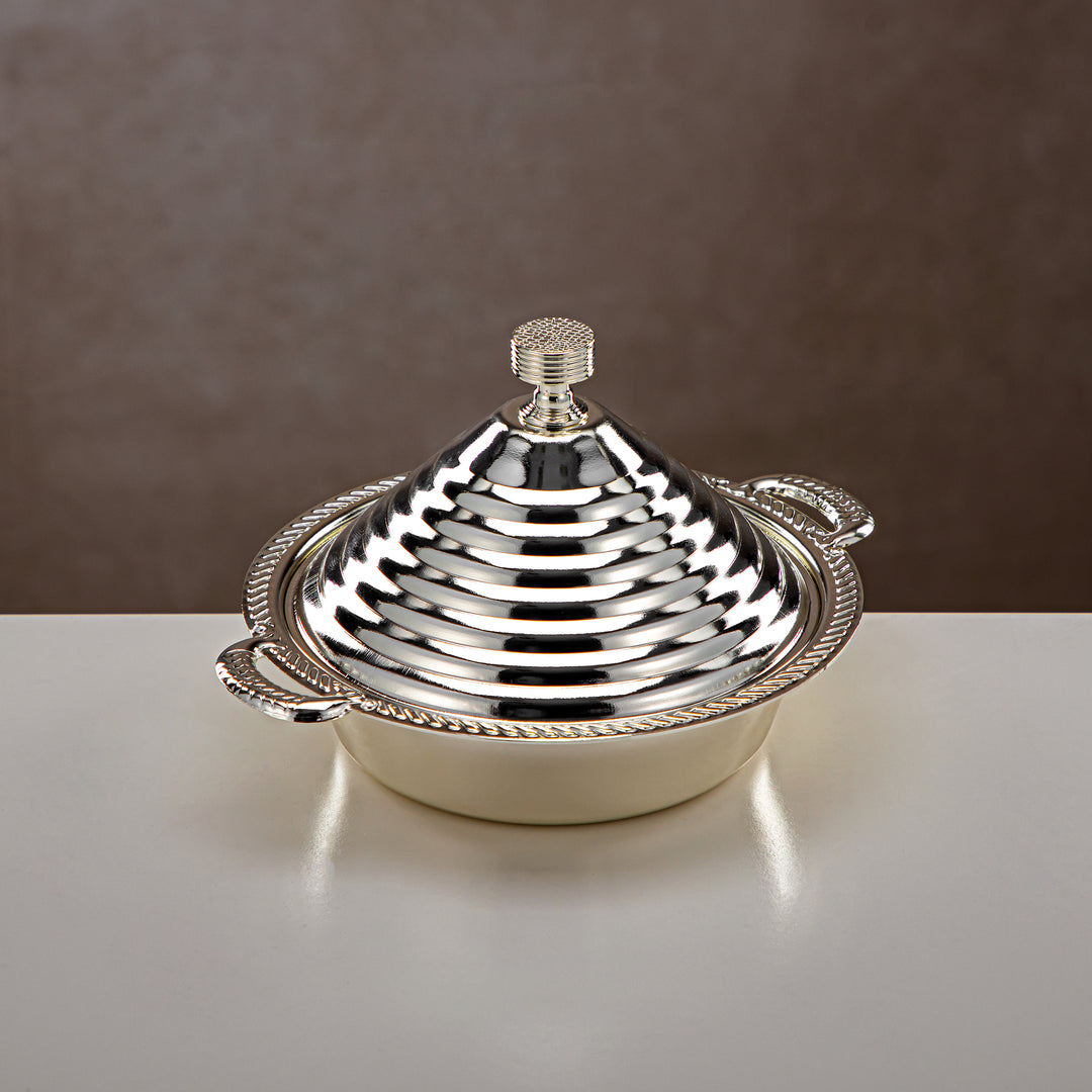 Almarjan 15.5 CM Date Bowl With Cover Silver - HT2305027