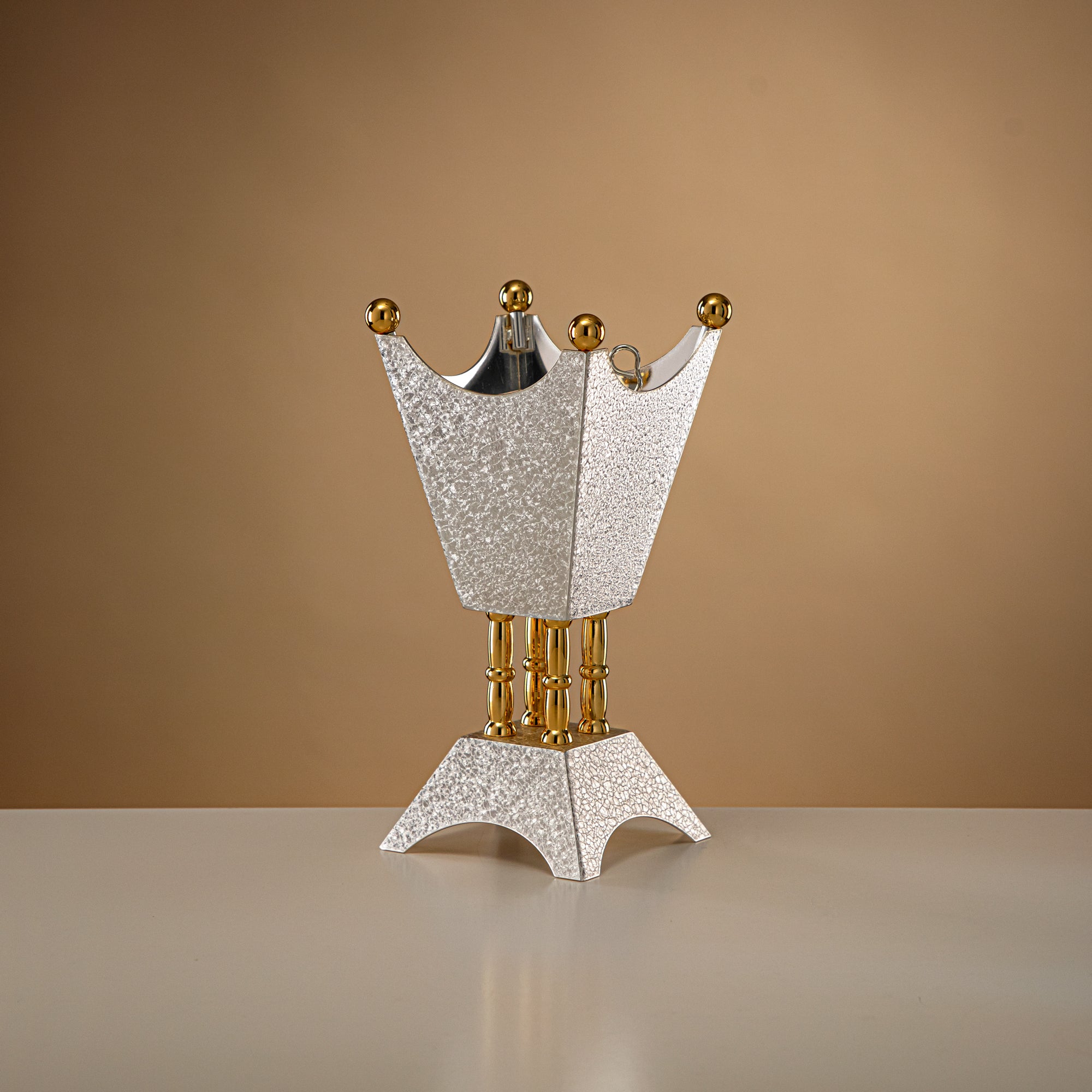 مبخرة المرجان فضي وذهبي 22 سم