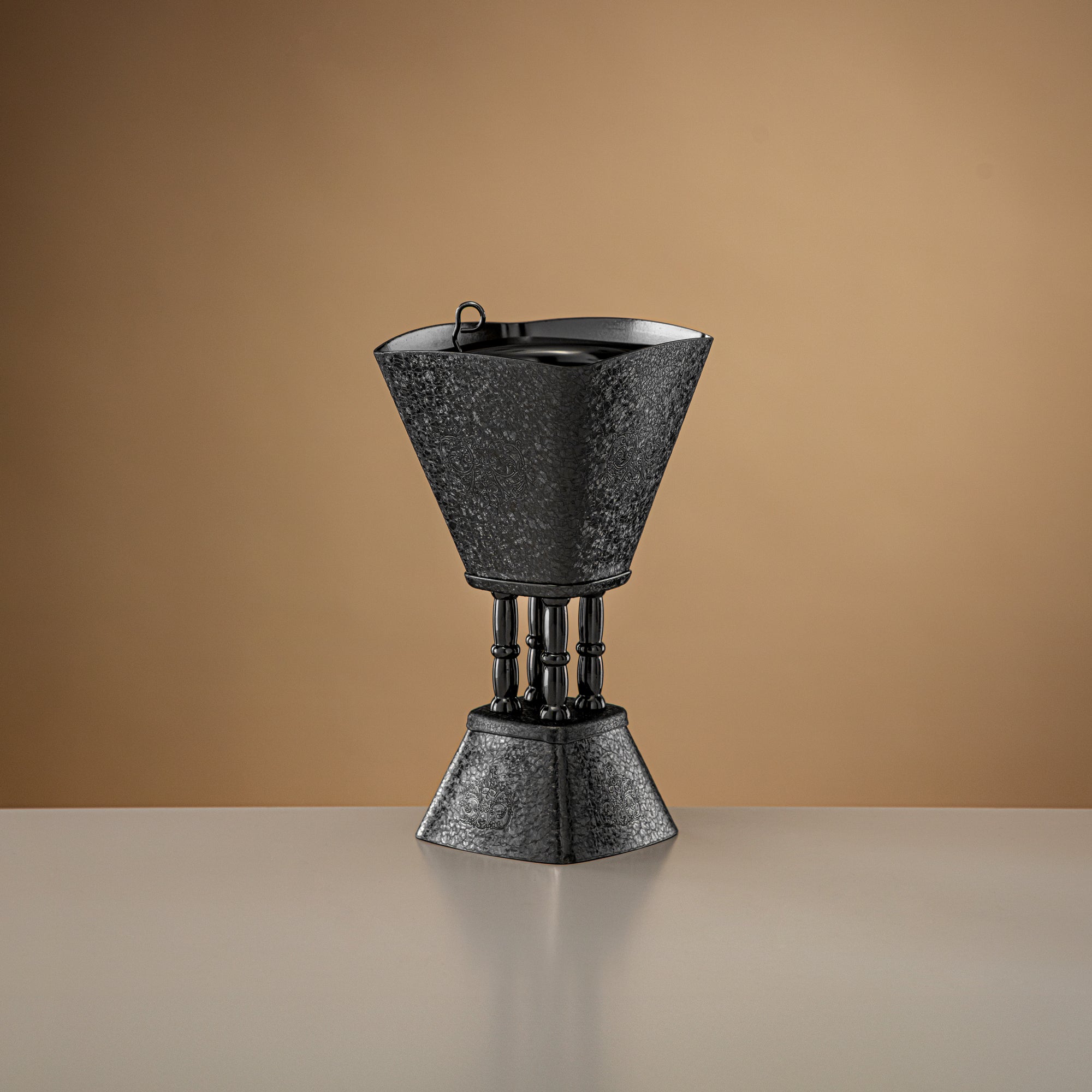 Almarjan Incense Burner Black Crackle 20cm