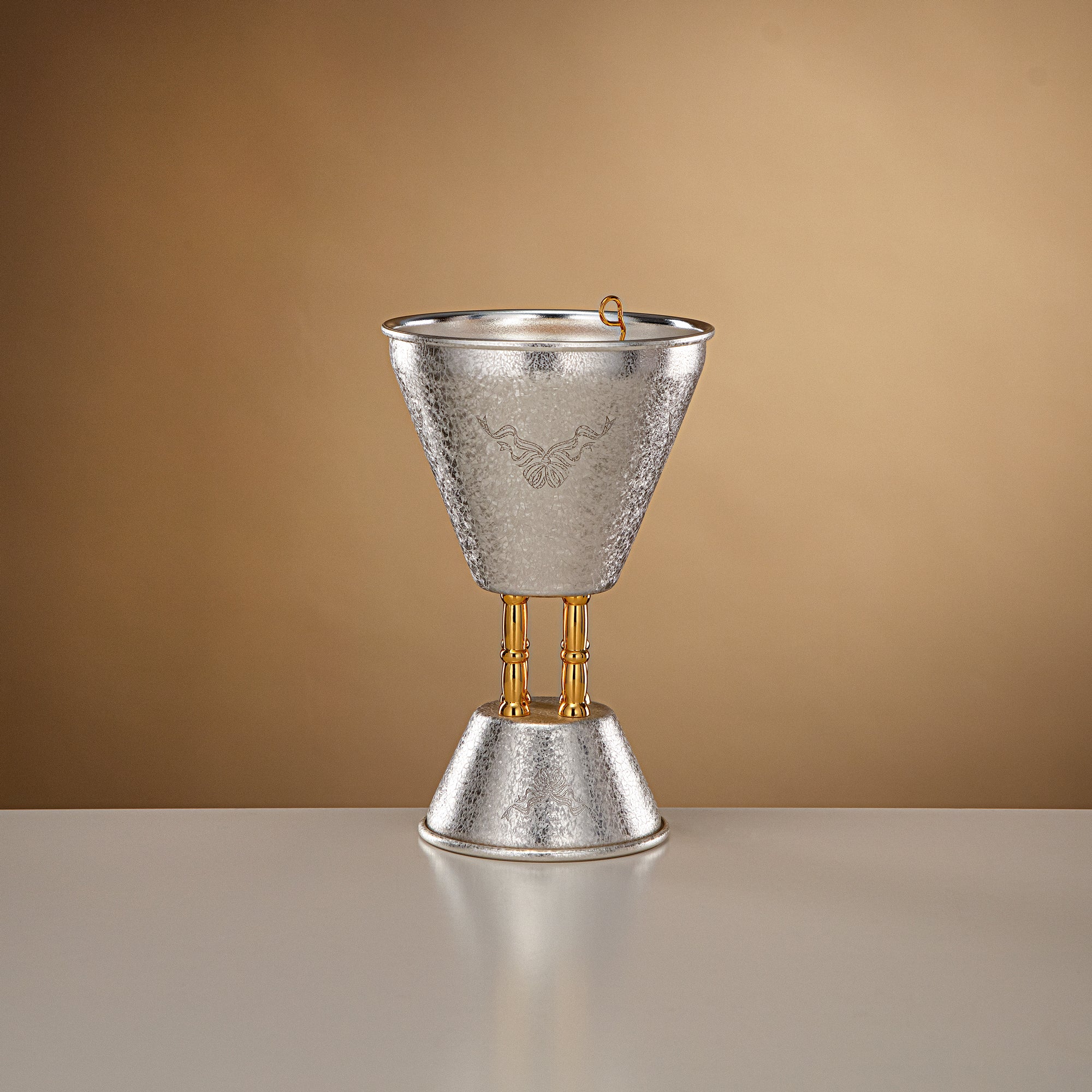 مبخرة المرجان فضية وذهبية بتصميم متشقق 21 سم