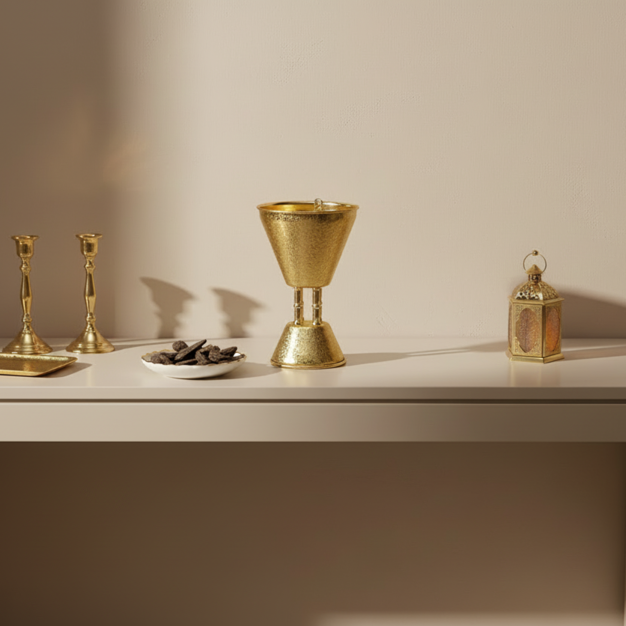 Almarjan Incense Burner Copper Crackle 21cm