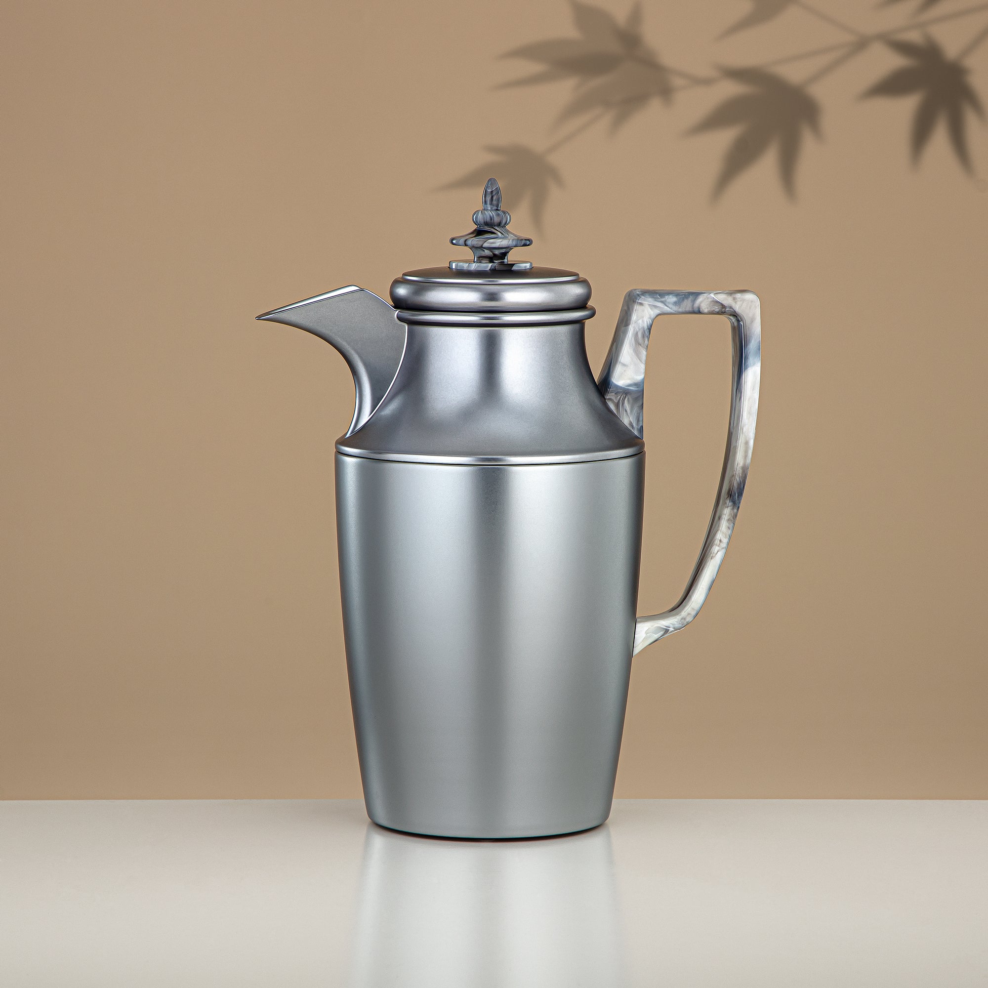 ألمرجان طقم ترامس، زر ضغط، 1 لتر + 1 لتر، فضي مطفي (JBH10T/10C- م/س/س/م/س) - شاي وقهوة ترمس