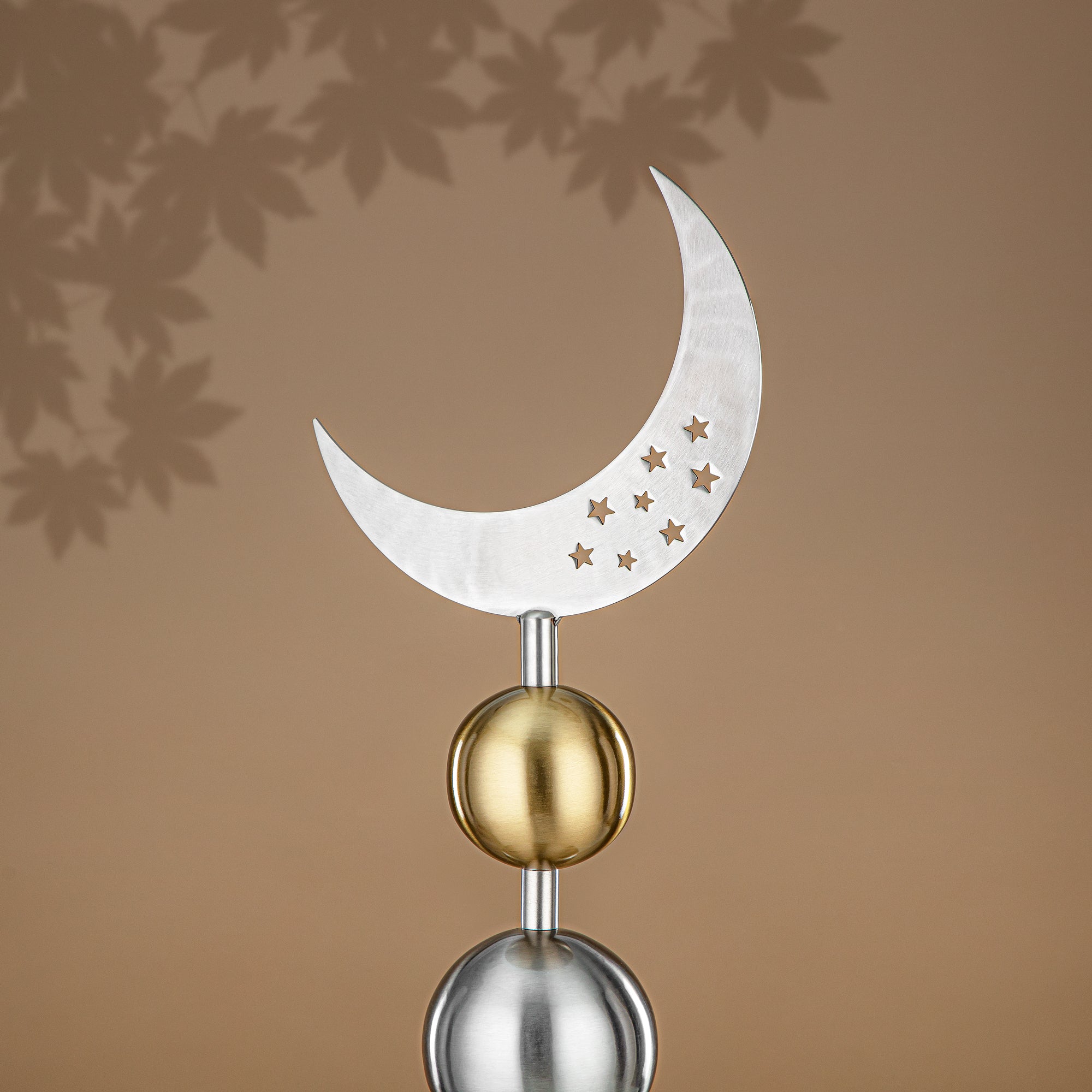 Almarjan Table Decoration Stainless Steel, 49CM, Matt Silver & Gold (MD-3012) - Ramadan Decoration