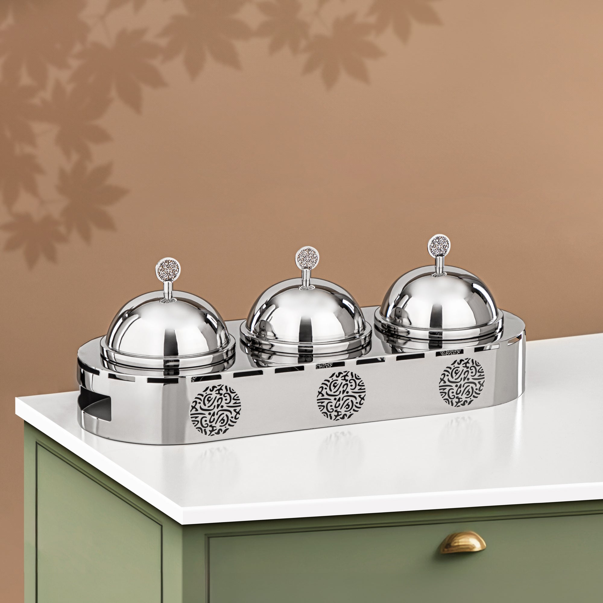 Almarjan 3 Part Candy Set Stainless Steel Silver (MD-3022) - Stylish Serveware