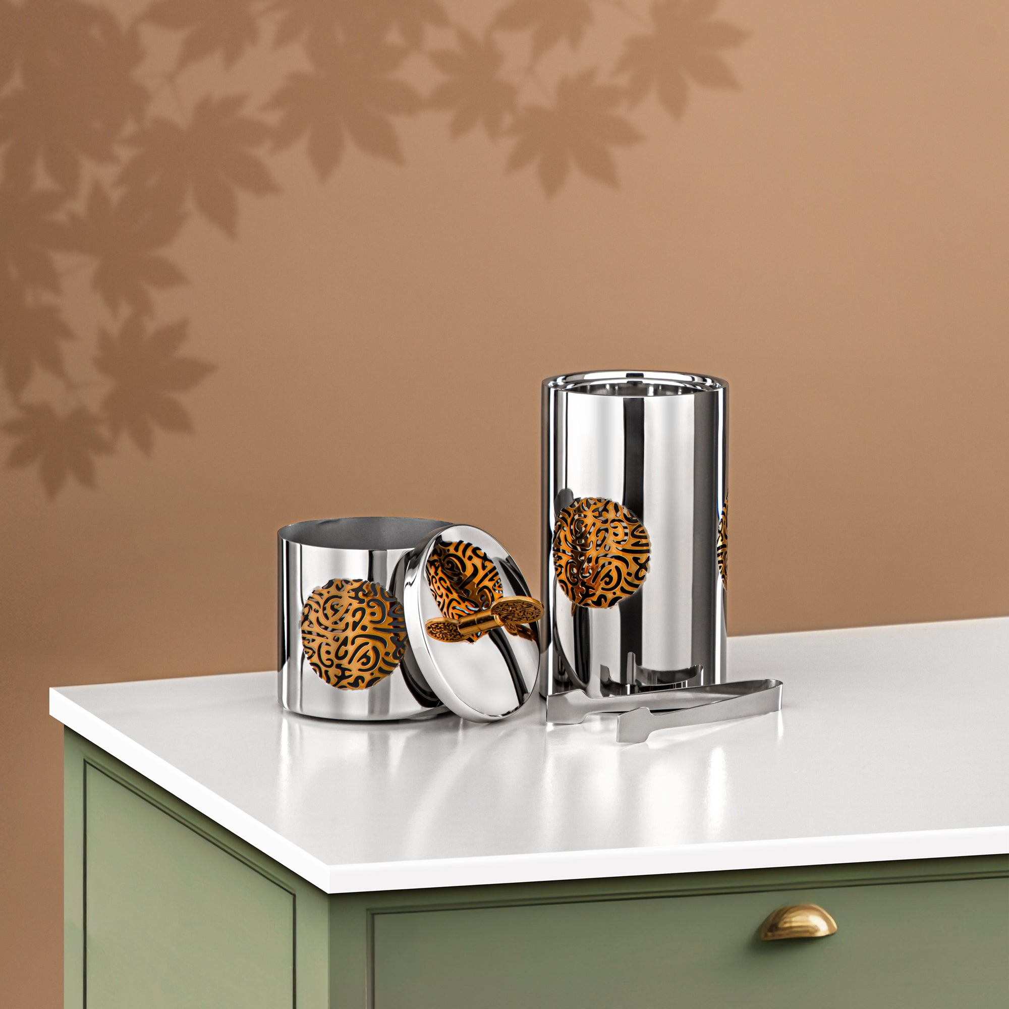 مجموعة مبخرة المرجان ستانلس ستيل فضي وذهبي (MD-3027) - مبخرة عود