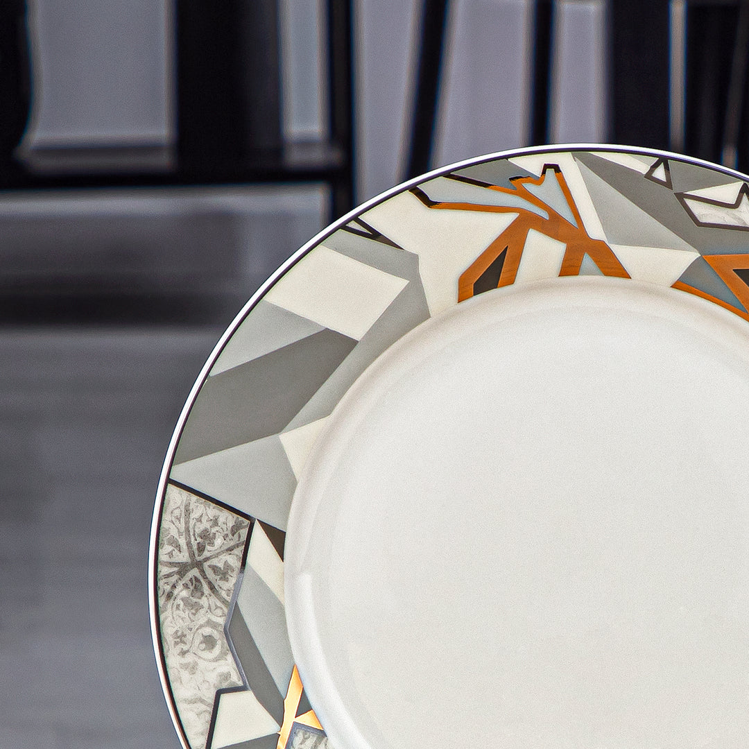 Almarjan 6 Pieces Fonon Collection 7.5 Inches Porcelain Dessert Plate Set - 1235