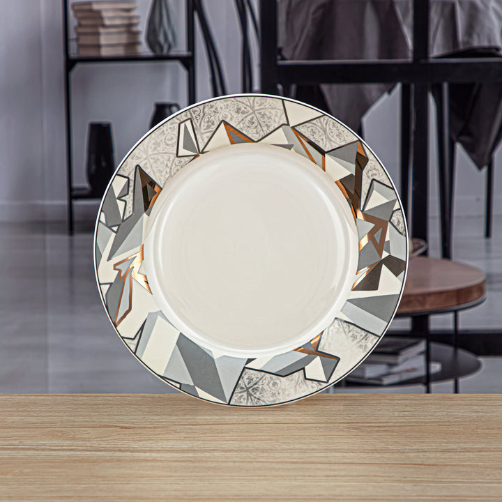 Almarjan 6 Pieces Fonon Collection 10.5 Inches Porcelain Dinner Plate Set - 1235