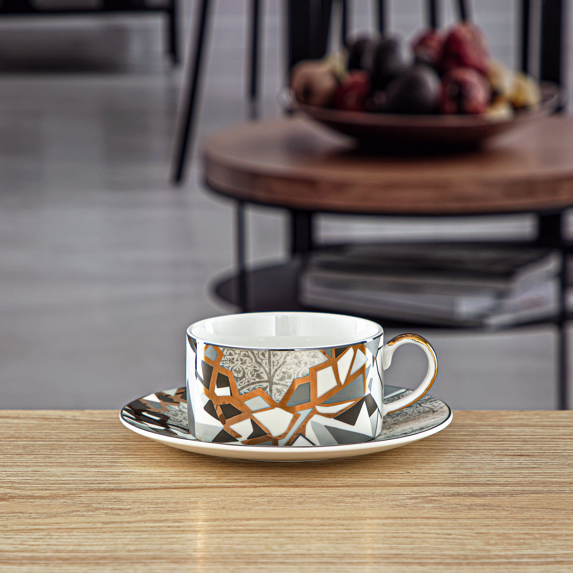 Almarjan 6 Pieces Fonon Collection Porcelain Cup & Saucer Set - 1235