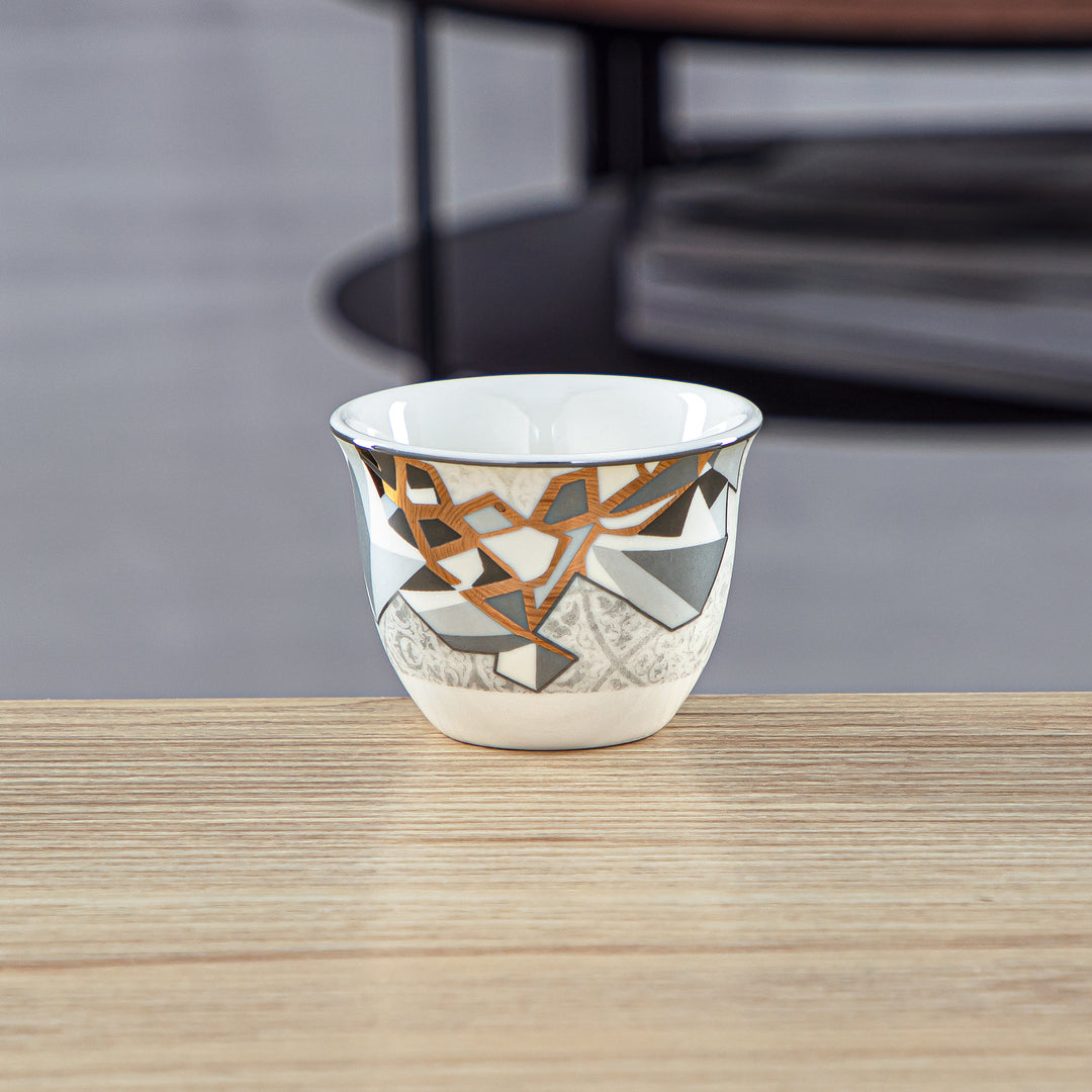 Almarjan 6 Pieces Fonon Collection Porcelain Cawa Cup Set - 1235
