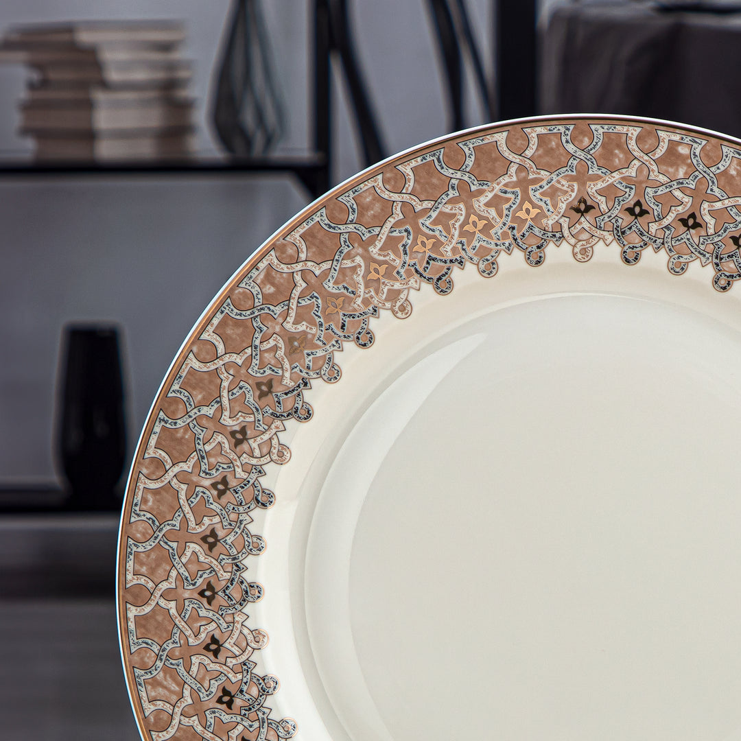 Almarjan 6 Pieces Fonon Collection 10.5 Inches Porcelain Dinner Plate Set - 2494