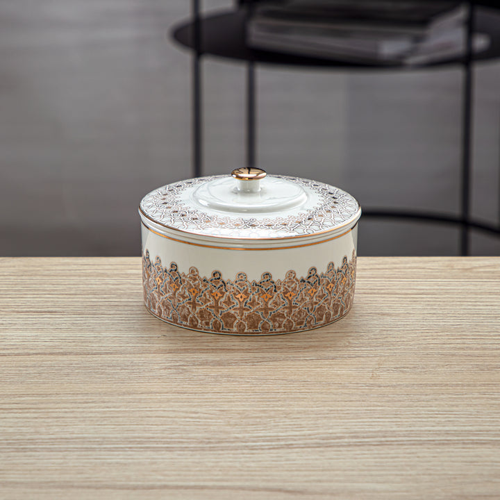 Almarjan 11 CM Fonon Collection Porcelain Bowl With Cover - 2494