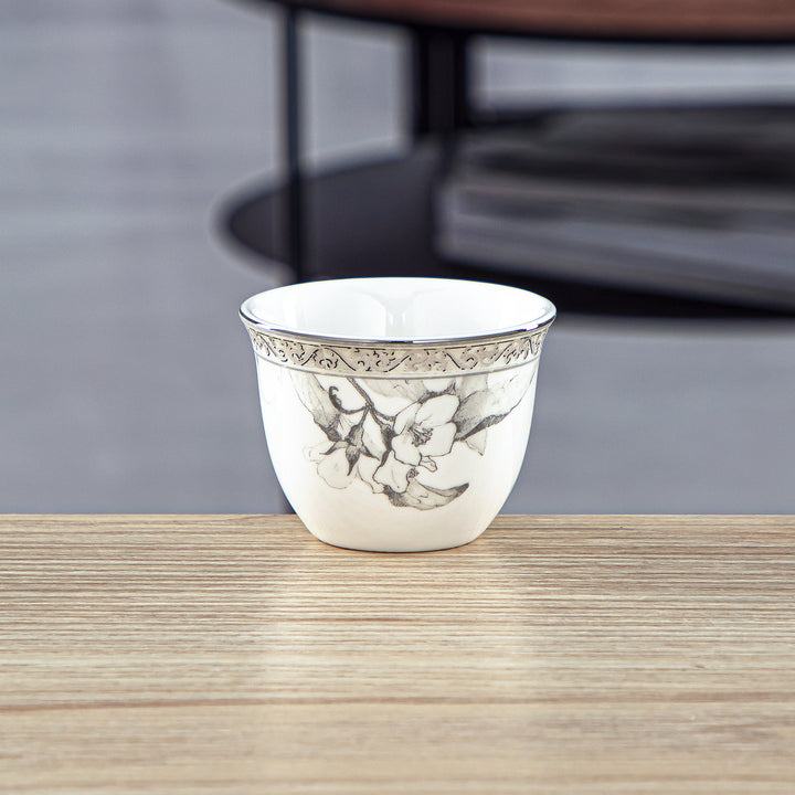 Almarjan 6 Pieces Fonon Collection Porcelain Cawa Cup Set - 8588